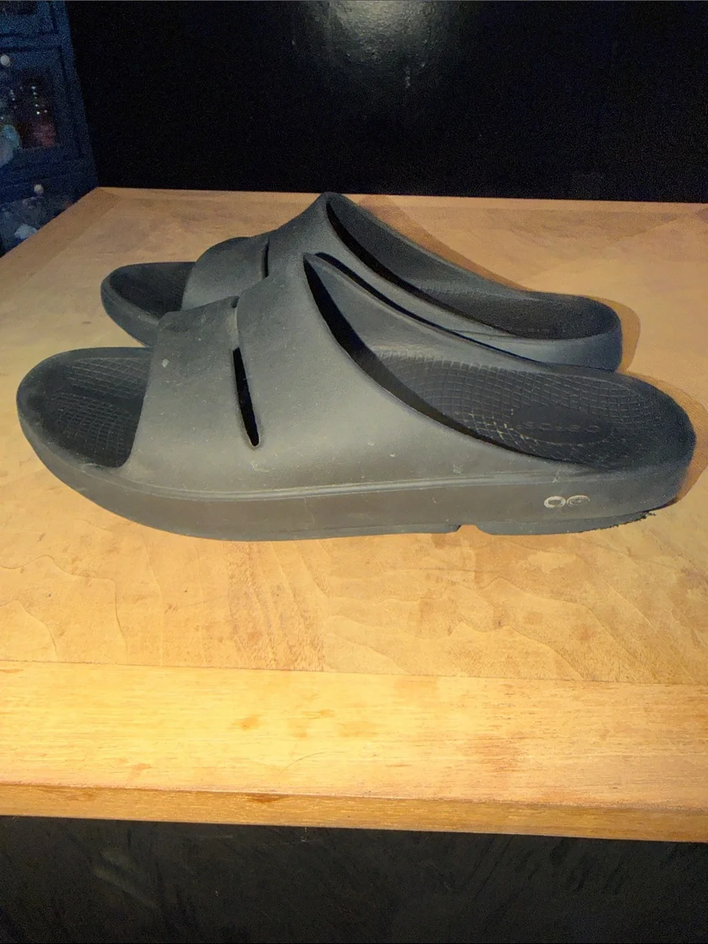Oofos Ooahh Slides Black Size 13